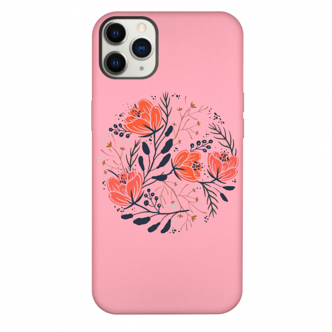 iPhone 13 Pro Max Chinese Flower Pink Silicone Case | Popacase