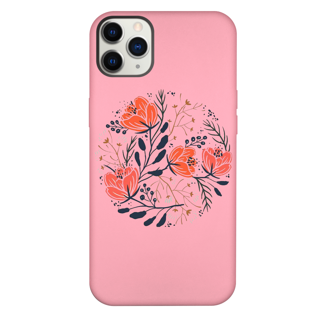 iPhone 13 Pro Max Chinese Flower Pink Silicone Case