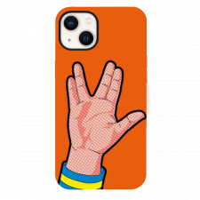 iPhone 13 Pop Art Vulcan Salute Orange Silicone Case