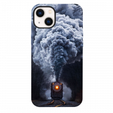 iPhone 13 Smoky Train In Jungle Mid night Blue Silicone Case