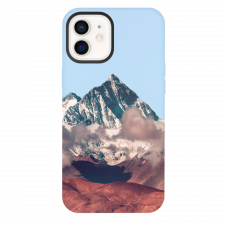 iPhone 12 Tips Of The Snow Mountain Sky Blue Silicone Case