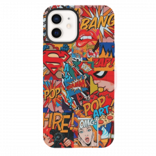 iPhone 12 Pop Art Graphic Mix Red Silicone Case