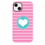 iPhone 13 Pink Stripe With Heart Cherry Silicone Case