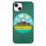 iPhone 13 Mountains With Hot Balloon Green Silicone Case