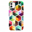 iPhone 12 Rainbow Geometry Black Silicone Case