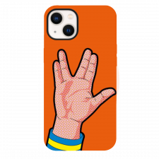 iPhone 13 Pop Art Vulcan Salute Orange Silicone Case