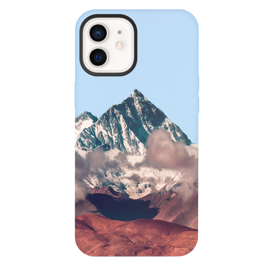 iPhone 12 Tips Of The Snow Mountain Sky Blue Silicone Case