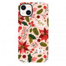 iPhone 13 Xmas Poinsettia Pink Silicone Case