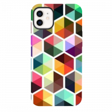 iPhone 12 Rainbow Geometry Black Silicone Case