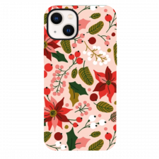 iPhone 13 Xmas Poinsettia Pink Silicone Case
