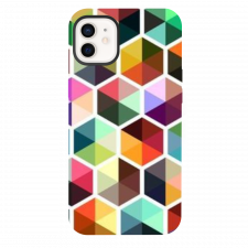 iPhone 12 Rainbow Geometry Black Silicone Case