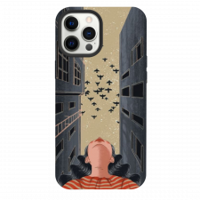 iPhone 13 Pro Max Birds In The Sky Black Silicone Case