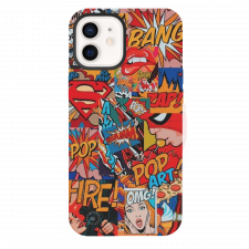 iPhone 12 Pop Art Graphic Mix Red Silicone Case