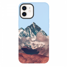 iPhone 12 Tips Of The Snow Mountain Sky Blue Silicone Case